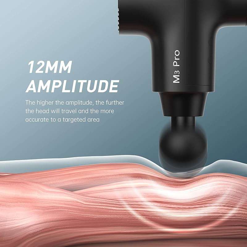 Opove M3 Pro 2 Massage Gun Deep Tissue Percussion Muscle Massager for Workout, Handheld Percussive Therapy Fascia Gun for Athletes Fast Recovery 4-8 Hours Long Battery Life, Powerful, Quiet, Black - Image 2