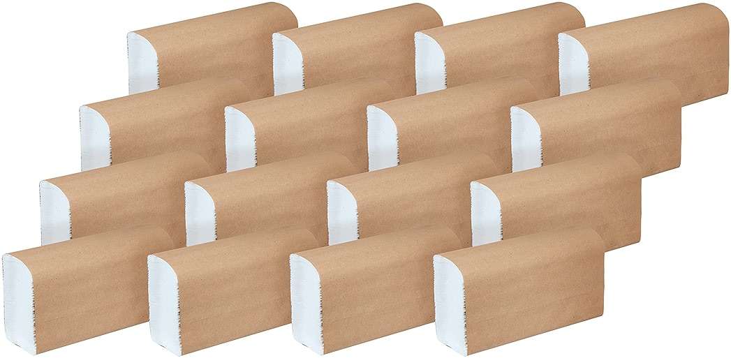 AmazonCommercial FSC Certified Ultra Plus Universal Multifold Paper Towels, 2400 Count, 16 Pack of 150, White - Image 4