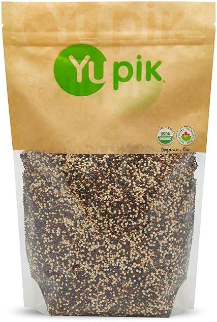 Yupik Organic Tri-Color Quinoa, 2.2 lb (35.2 oz), Non-GMO, Kosher, Raw Seeds, White, Red & Black Quinoa, Unsalted, Oil-Free, Source of Fiber & Iron, Ideal Rice & Pasta Replacement - Image 1