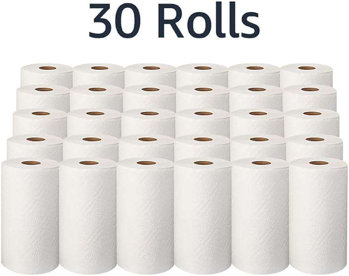 AmazonCommercial 2-Ply White Adapt-a-Size Kitchen Paper Towels, Absorbent, Thick, Individually Wrapped, 140 Towels per Roll (30 Rolls), 4200 Count - Image 3