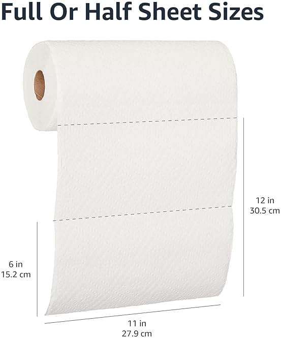 AmazonCommercial 2-Ply White Adapt-a-Size Kitchen Paper Towels, Absorbent, Thick, Individually Wrapped, 140 Towels per Roll (30 Rolls), 4200 Count - Image 6