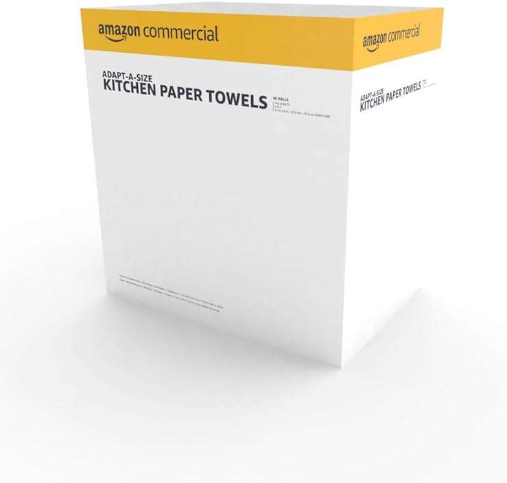 AmazonCommercial 2-Ply White Adapt-a-Size Kitchen Paper Towels, Absorbent, Thick, Individually Wrapped, 140 Towels per Roll (30 Rolls), 4200 Count - Image 7