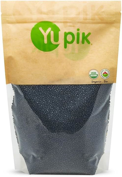 Yupik Organic Black Beluga Lentils, 2.2 lb (35.3 oz), Non-GMO, Vegan, Gluten-Free, Kosher, Raw, Sugar-Free - Rich in Protein, Fiber & Iron, Perfect for Soups & Salads - Product Image