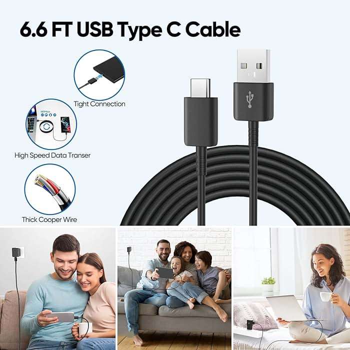Android Phone Charger, Samsung Charger Fast Charging Cord with 6.6ft Type C Cable for Samsung Galaxy S26/S25/S24/S24Ultra/S23/S23 Ultra/S22/S21/S20/S20+/S10/S10+/S10e/S9/S9+/S8/Note 8/9/10/20 - Image 5