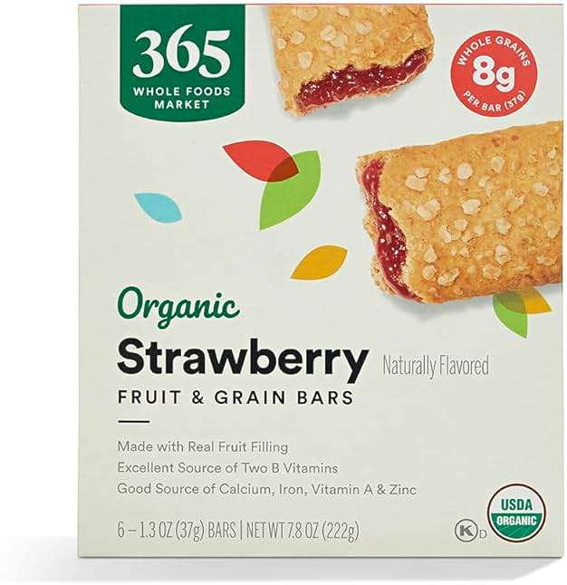365 by Whole Foods Market, Organic Strawberry Cereal Bar 6 Count, 7.8 Ounce - Image 1