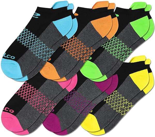 eallco Womens Ankle Socks 6 Pairs Running Athletic Cushioned Sole Socks With Tab - Image 7