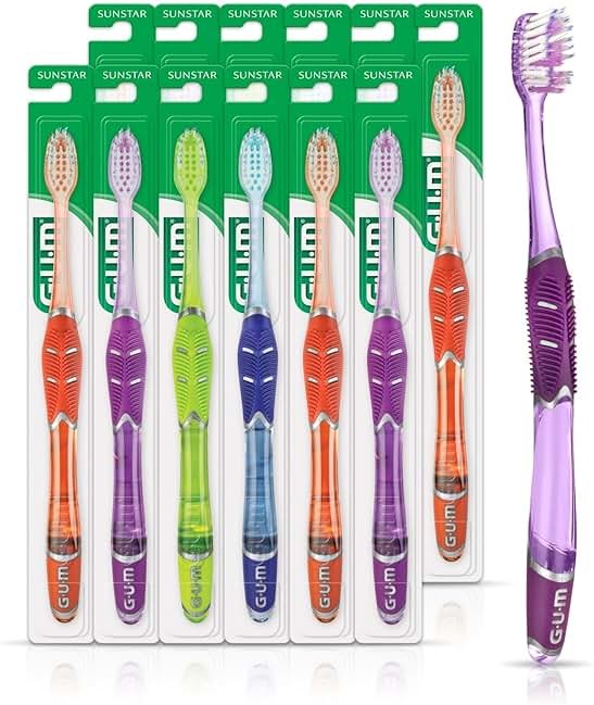 GUM Technique Deep Clean Toothbrush - Compact Soft - Soft Toothbrushes for Adults with Sensitive Gums - Extra Fine Bristles, 1ct (12pk) - Product Image