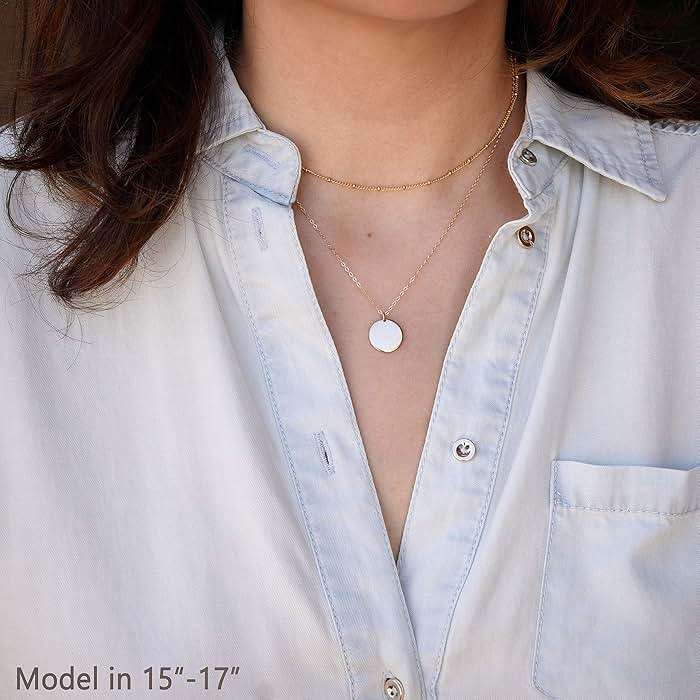 MEVECCO Layered Heart Necklace Pendant Handmade 18k Gold Plated Dainty Gold Choker Arrow Bar Layering Long Necklace for Women - Image 6