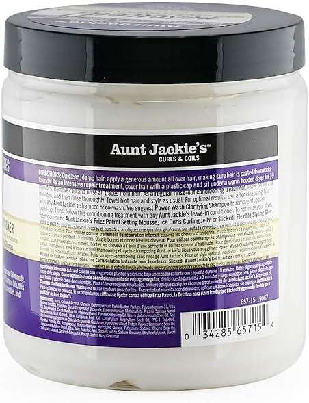 Aunt Jackie's Grapeseed Style and Shine Recipes Rescued Thirst Quenching Hair Recovery Conditioner Repair Treatment, Seals in Moisture, 15 oz - Image 2