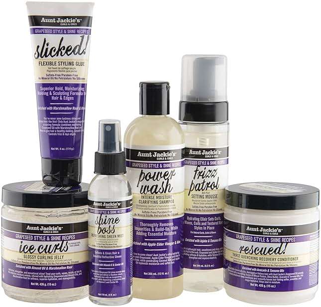 Aunt Jackie's Grapeseed Style and Shine Recipes Rescued Thirst Quenching Hair Recovery Conditioner Repair Treatment, Seals in Moisture, 15 oz - Image 11