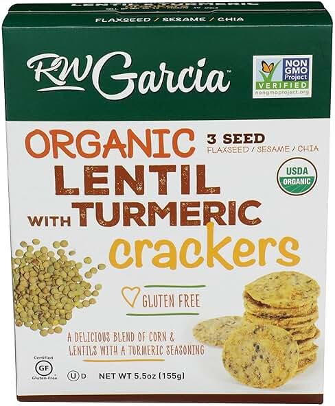 RW GARCIA Organic Lentil Turmeric Crackers, 5.5 OZ - Product Image