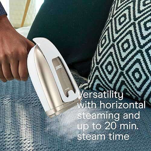 Conair Handheld Garment Steamer for Clothes, Turbo ExtremeSteam 1875W Fabric Steamer, Portable Handheld Design, Strong Penetrating Steam, White/Champagne - Image 6