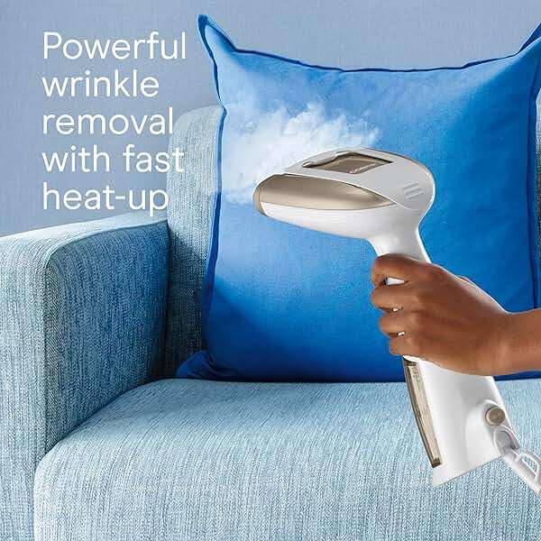 Conair Handheld Garment Steamer for Clothes, Turbo ExtremeSteam 1875W Fabric Steamer, Portable Handheld Design, Strong Penetrating Steam, White/Champagne - Image 8