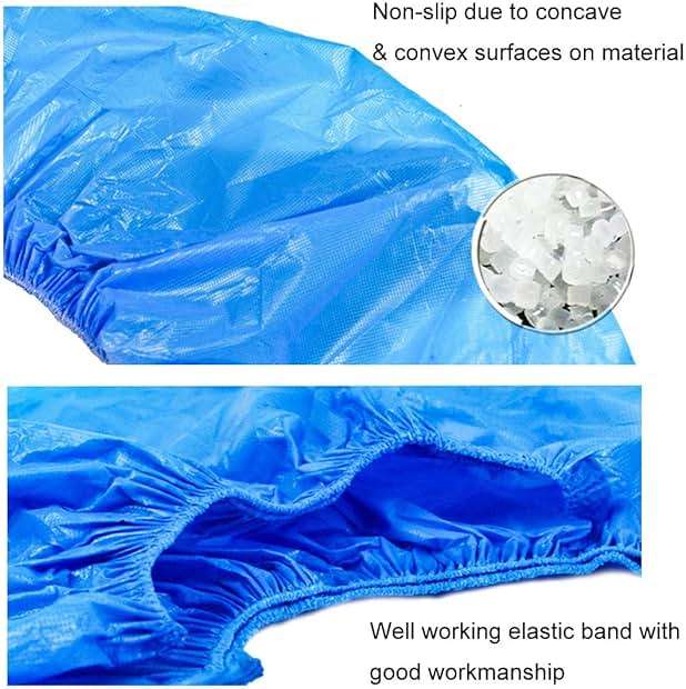 JIAQUAN 100 Pack (50 Pairs) Disposable Plastic Shoe Covers & Boot Covers Waterproof Non-slip for Construction, Workplace, Indoor Carpet Floor Protection,One Size Fits Most. - Image 3