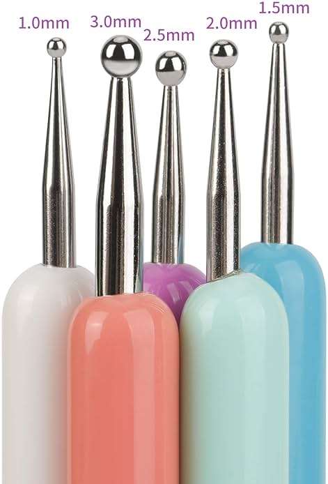 5 Pcs Pattern Tracing Stylus, Ball Embossing Stylus for Transfer Paper, Tracing Tools for Drawing, Embossing Tools for Paper, Art Dotting Tools for Nail Art, Ball Tip Clay Tools Sculpting Stylus - Image 4