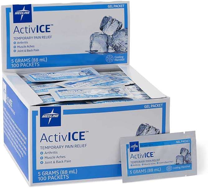 Medline ActivICE Topical Pain Reliever Gel, Great for Arthritis, Muscle Aches and Back Injuries, 5 grams - 100 Packs - Image 7