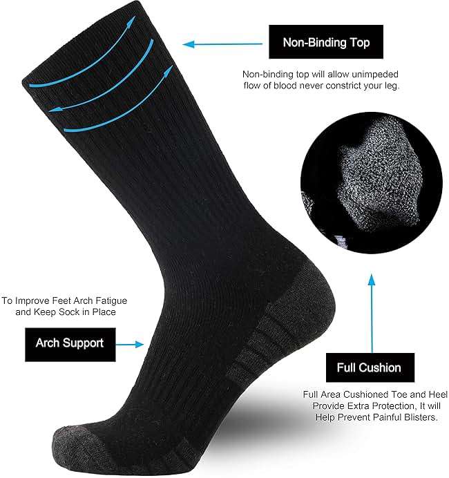 ONKE Athletic Work Socks for Men Women M/L/XL Sports Moisture Wicking Odor Control Heavyweight Full Cushion Crew - Image 2