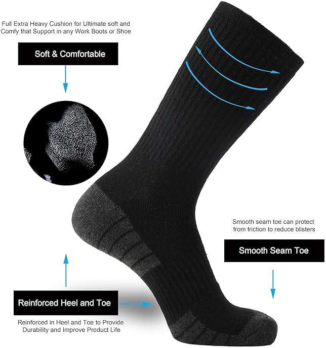 ONKE Athletic Work Socks for Men Women M/L/XL Sports Moisture Wicking Odor Control Heavyweight Full Cushion Crew - Image 5