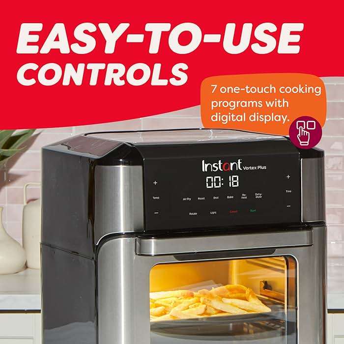 Instant Pot 10QT Air Fryer, 7-in-1 Functions with EvenCrisp Technology that Crisps, Broils, Bakes, Roasts, Dehydrates, Reheats & Rotisseries, Includes over 100 In-App Recipes, Stainless Steel - Image 3