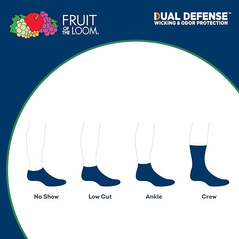 Fruit of the Loom Men's Dual Defense Crew Socks (12-Pack) - Image 3