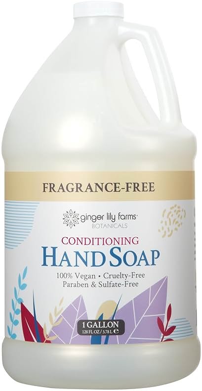 Ginger Lily Farms Botanicals All-Purpose Liquid Hand Soap Refill, Fragrance Free, 100% Vegan & Cruelty-Free, 1 Gallon - Product Image