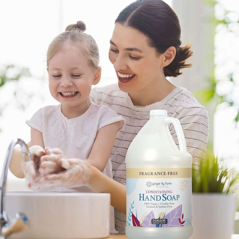 Ginger Lily Farms Botanicals All-Purpose Liquid Hand Soap Refill, Fragrance Free, 100% Vegan & Cruelty-Free, 1 Gallon - Image 7