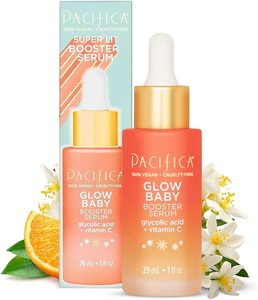 Pacifica Vitamin C Serum for Face – Glow Baby Brightening Facial Serum with Glycolic Acid – Vitamin C Booster Skin Care, Dark Spot Corrector, Vegan Skincare for Glowing Skin, Dermatologist Tested - Image 1