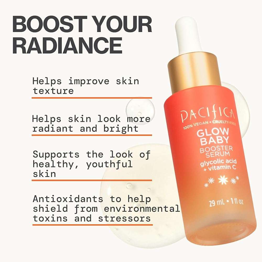 Pacifica Vitamin C Serum for Face – Glow Baby Brightening Facial Serum with Glycolic Acid – Vitamin C Booster Skin Care, Dark Spot Corrector, Vegan Skincare for Glowing Skin, Dermatologist Tested - Image 5