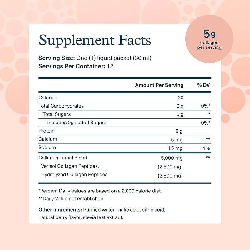 Youtheory Collagen Liquid - 5,000 mg Hydrolyzed Collagen Peptides - Supports Hair, Nail, Joint & Bone Health* - Berry Flavor - 1 oz Single Serve Packet, Pack of 12 - Image 2
