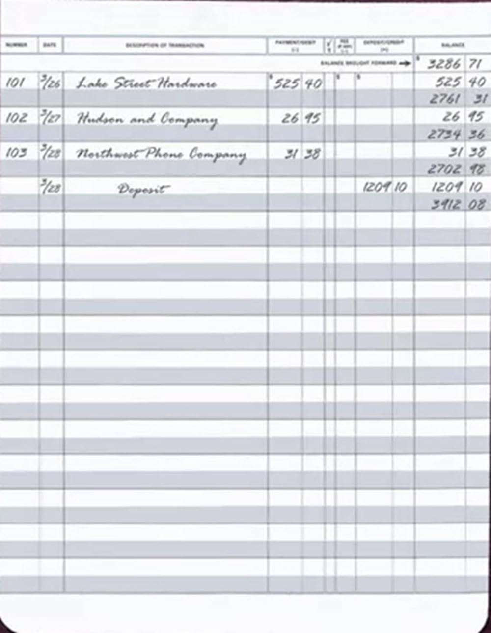 Secretary Deskbook Check Register - Size 6 3/8 x 8 1/4 - Quantity 1 Register - Image 1