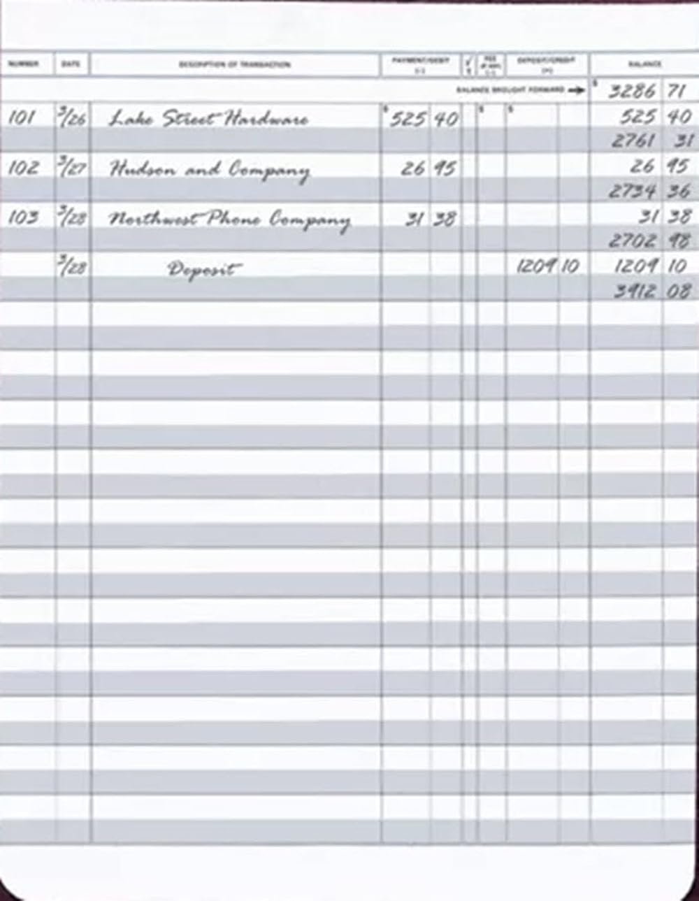 Secretary Deskbook Check Register - Size 6 3/8 x 8 1/4 - Quantity 1 Register - Product Image