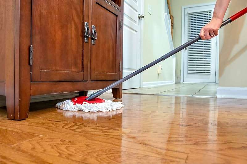 O-Cedar EasyWring Microfiber Spin Mop & Bucket Floor Cleaning System + 2 Extra Refills, Red/Gray - Image 13