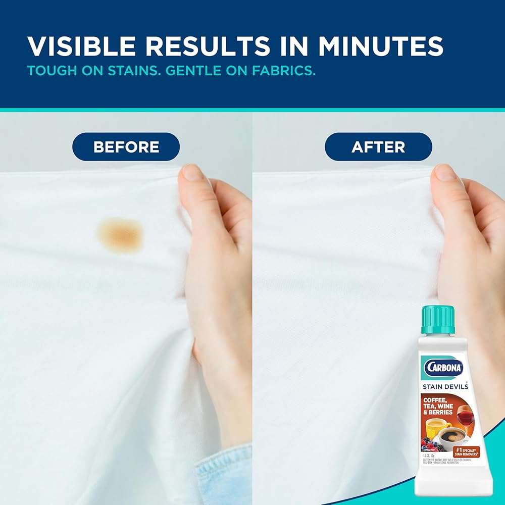 Carbona Stain Devils® #8 | Coffee, Tea, Wine & Juice | Professional Strength Laundry Stain Remover | Multi-Fabric Cleaner | Safe On Skin & Washable Fabrics | 1.7 Fl Oz, 3 Pack - Image 2