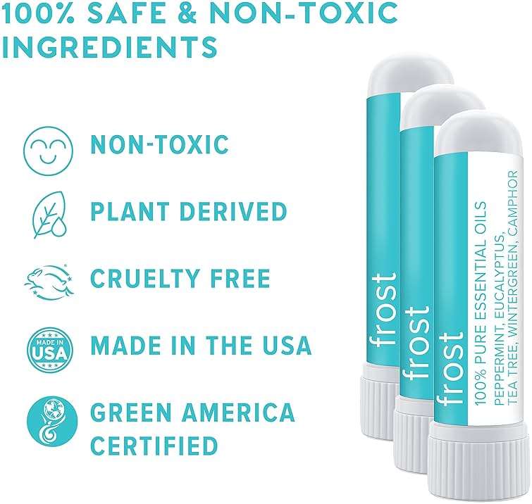 MOXE Frost - Energizing Aromatherapy Nasal Inhaler - Alleviate Headaches, Boost Focus & Energy - Cooling Sinus Blaster - Includes Peppermint, Eucalyptus, & Wintergreen Essential Oils - USA (3-Pack) - Image 2