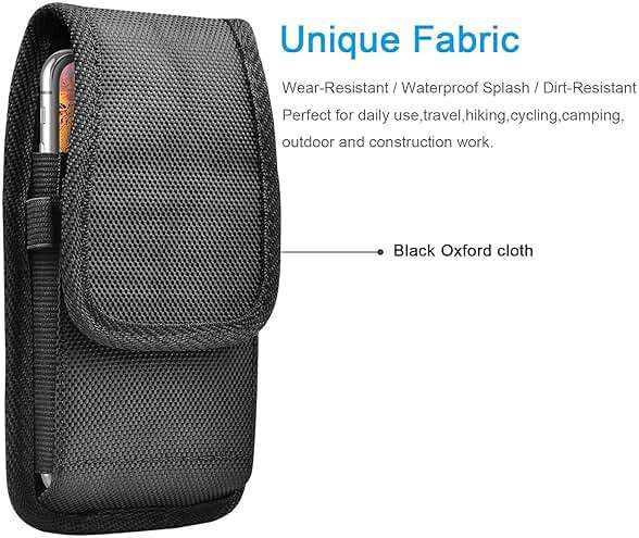 Tiflook for Samsung Galaxy S25 Ultra S24 S23 S22 S21 S20 FE S10 S9 A03S A20 A50 A51 A16 A15 A14 A10e Holster Nylon Cell Phone Pouch Belt Holder Carrying Case with Clip,Black - Image 3
