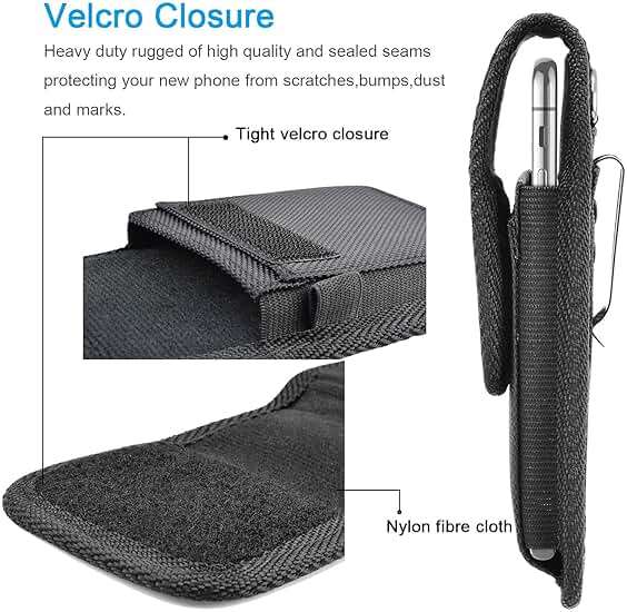 Tiflook for Samsung Galaxy S25 Ultra S24 S23 S22 S21 S20 FE S10 S9 A03S A20 A50 A51 A16 A15 A14 A10e Holster Nylon Cell Phone Pouch Belt Holder Carrying Case with Clip,Black - Image 5