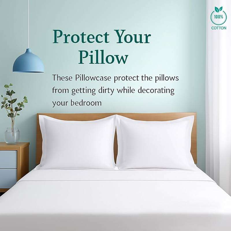 Cotton Metrics Linen 2 Pack Pillow Shams Standard Size 20x26 – 600 Thread Count 100% Organic Cotton White Pillow Covers with 2 Inch Flange, Soft & Smooth Premium Hotel-Quality Pillowcases Set of 2 - Image 3