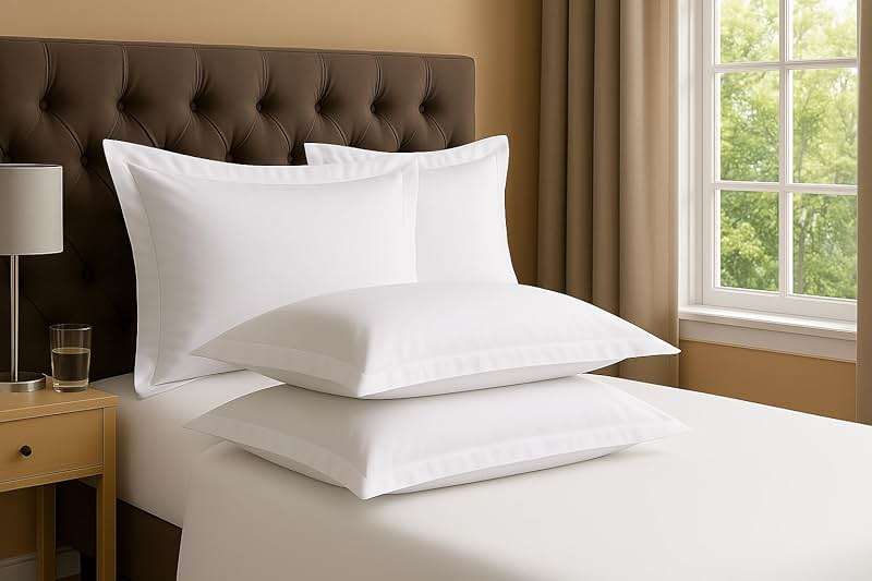 Cotton Metrics Linen 2 Pack Pillow Shams Standard Size 20x26 – 600 Thread Count 100% Organic Cotton White Pillow Covers with 2 Inch Flange, Soft & Smooth Premium Hotel-Quality Pillowcases Set of 2 - Image 7