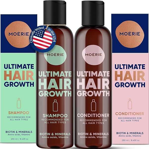 Moerie Hair Growth Shampoo and Conditioner for Women and Men, Hair Loss Solution with Biotin and Rosemary, Thickening Shampoo and Conditioner for Thinning Hair – Promotes Regrowth - Image 1