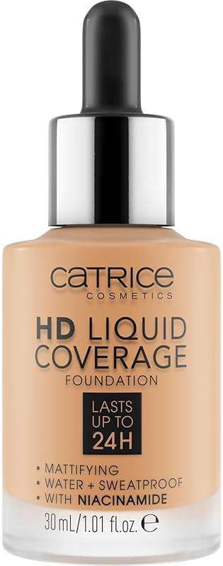 Catrice | HD Liquid Coverage Foundation | 24H Wear, Matte Finish, High Coverage, Waterproof Formula with Niacinamide | Vegan & Cruelty Free (034 | Medium Beige) - Image 2