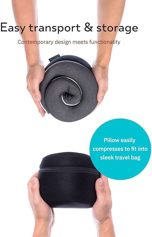 Proglobe Travel Neck Pillows for Airplanes, Sleeping Essentials for Long haul Flights, 360° Head Support, Car and Airplane Kit with 3D Contoured Eye Mask, Earplugs and Luxury Mesh Bag (Adult, Grey) - Image 7