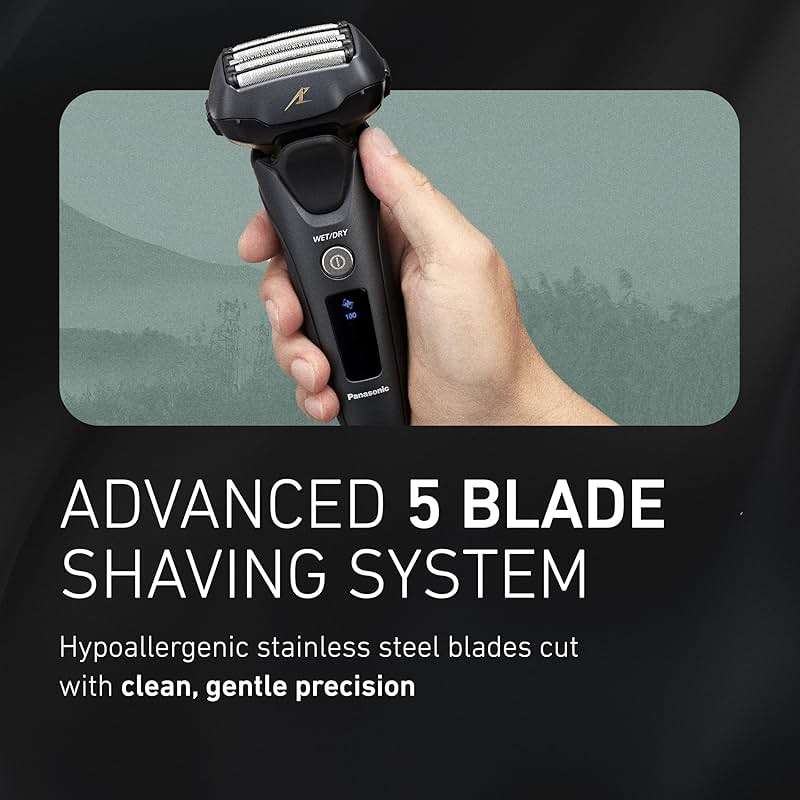 Panasonic ARC5 Electric Razor for Men with Pop-Up Trimmer, Wet/Dry 5-Blade Shaver, Men's Electric Razors for Shaving Face with Intelligent Shave Sensor and 16D Pivoting Head, ES-LV67-K (Black) - Image 4