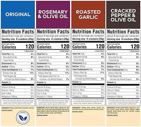 Triscuit Whole Grain Wheat Crackers 4 Flavor Variety Pack, Lunch Snacks, Bulk Snack Crackers, 4 Boxes - Image 2