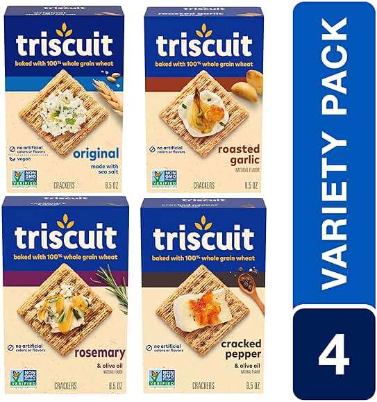 Triscuit Whole Grain Wheat Crackers 4 Flavor Variety Pack, Lunch Snacks, Bulk Snack Crackers, 4 Boxes - Image 13