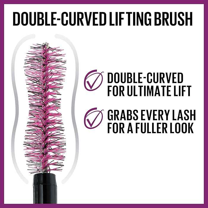 Maybelline The Falsies Lash Lift Washable Mascara Volumizing, Lengthening, Lifting, Curling, Multiplying, Eye Makeup, Very Black, 1 Count - Image 2