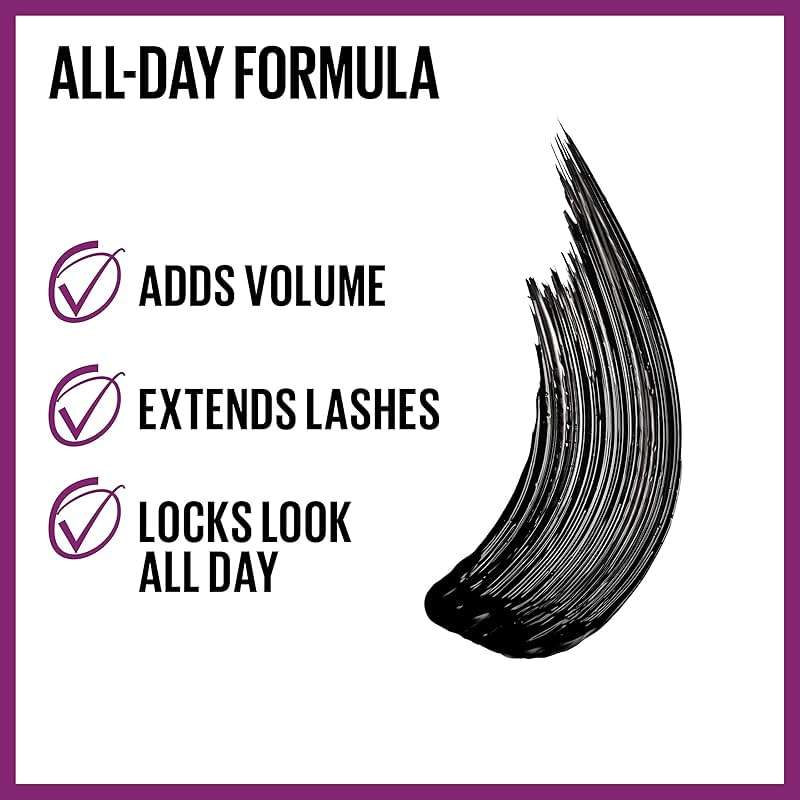 Maybelline The Falsies Lash Lift Washable Mascara Volumizing, Lengthening, Lifting, Curling, Multiplying, Eye Makeup, Very Black, 1 Count - Image 3