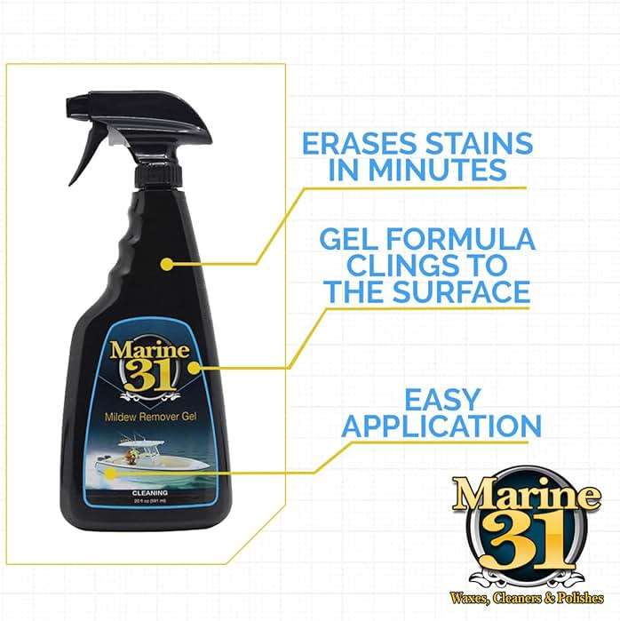 Marine 31 Mildew Stain Remover & Cleaner Gel Combo - Marine & Boat, Home & Patio, Bathroom & Shower Cleaner (20oz. Spray Bottle & 128oz. Gallon Bundle) - Image 2