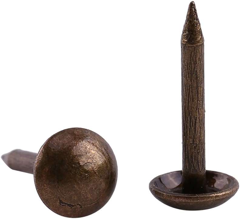 100pcs Vintage Upholstery Nails, Sofa Shoe Door Decorative Stud Antique Upholstery Tacks Bronze Metal Labels Tacks Furniture Nails Pins Assortment Kit (614mm) - Image 4