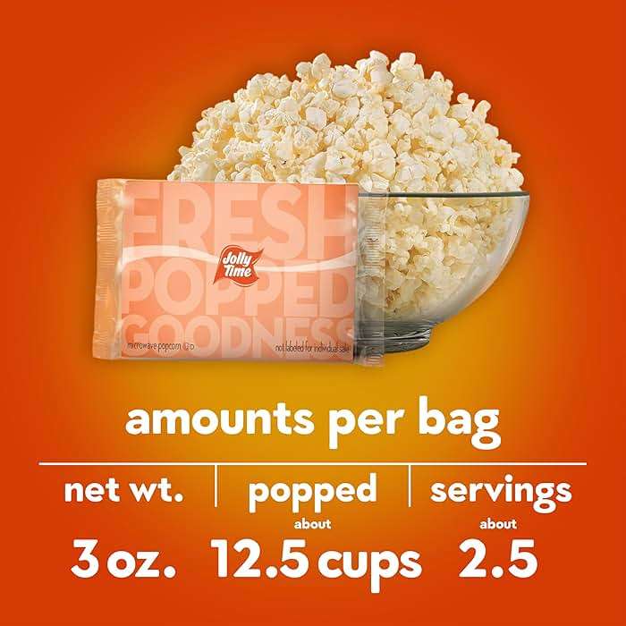 Jolly Time Healthy Pop Microwave Popcorn, Low Fat Gluten Free Non-GMO, 3oz Sharing Bag, 3 Bags Per Carton (Healthy Pop - Crispy N' White, 3 Ounce (Pack of 12)) - Image 6