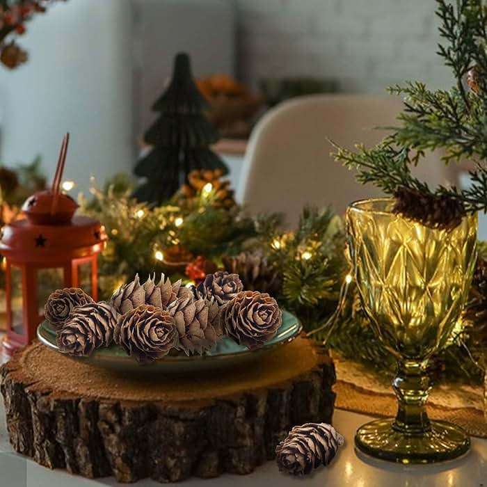Deloky 150 Pcs Christmas Natural Mini Pine Cones- 2CM Thanksgiving Small Pinecones Ornaments Vase Fillers for DIY Crafts, Home Decorations, Fall and Christmas, Wedding Decor - Image 7